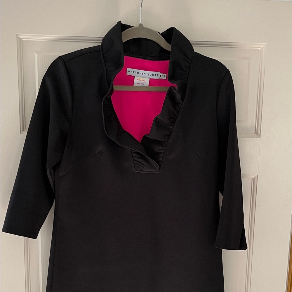 Gretchen Scott Designs Black Dress with Pink Accent